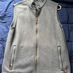 Vineyard Vines Heather Gray Zip-Up Vest